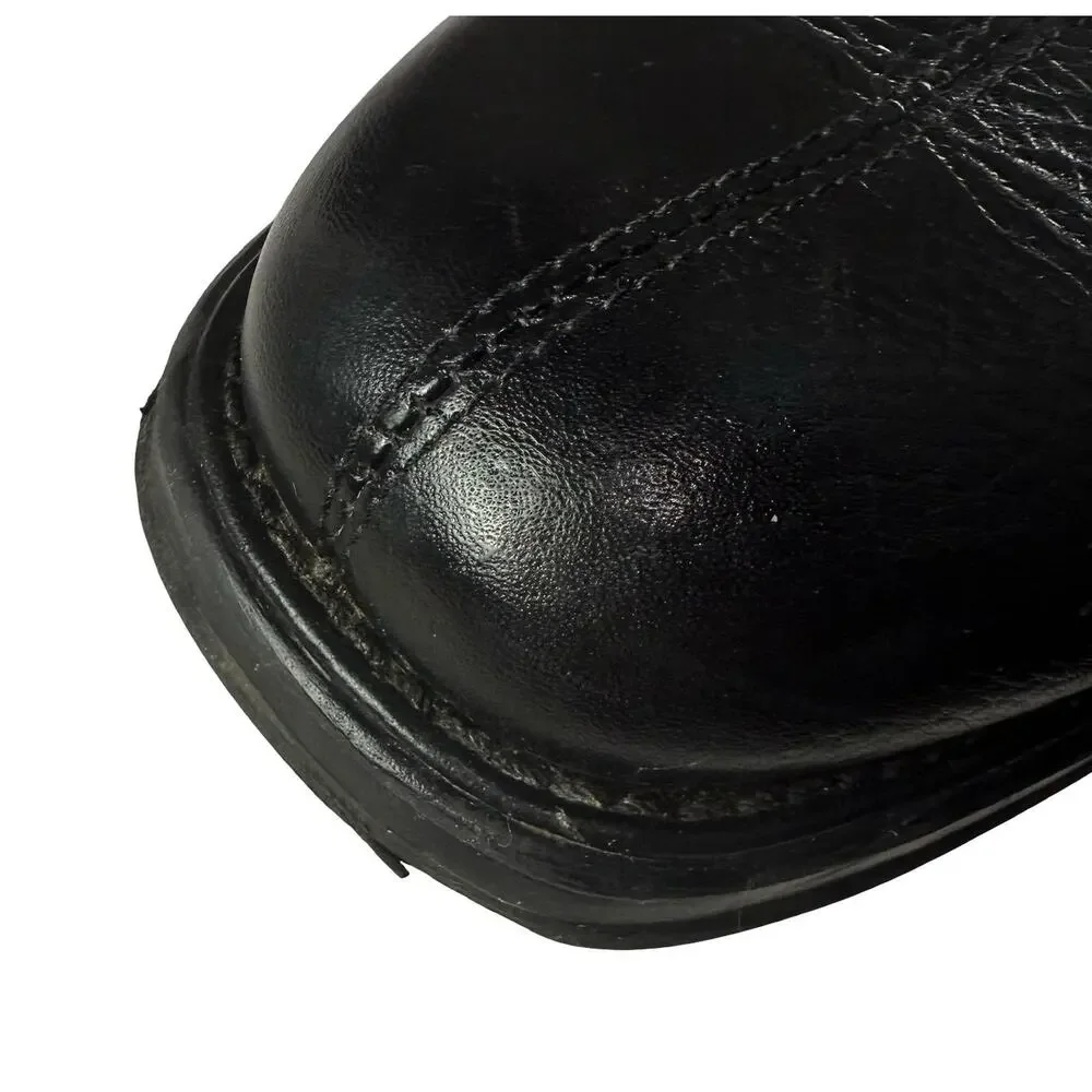 STUDIO BELVEDERE Black Leather Dress Shoes Oxfords Bay Bridge Pebble Lace 10.5 D